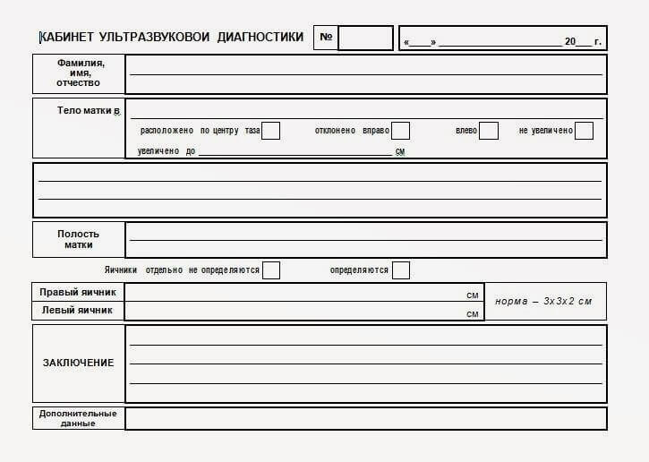 Справка о женском УЗИ